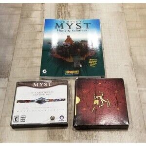 Lot Of 3 MYST 10th Anniversary DVD RIVEN Hints And Solutions Official Guide PC
